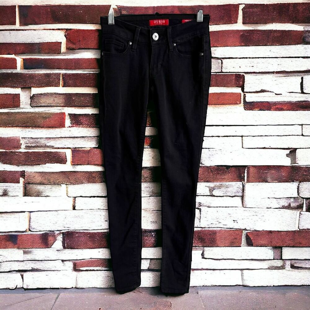 Guess Womens Jeans 24 Medium Rise Curvy‎ Skinny Sienna Black Denim Stretchy